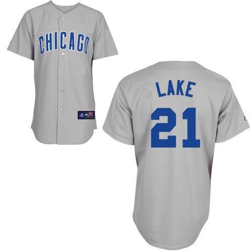 Junior Lake #21 Youth Baseball Jersey-Chicago Cubs Authentic Road Gray MLB Jersey